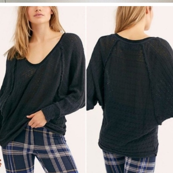 We The Free Sweaters - We The Free Back Fringe Trim V Neck Crochet Lightweight Sweater Boho Cotton